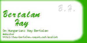 bertalan hay business card